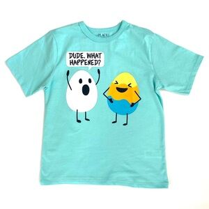 The Children’s Place Aqua Boys Easter Eggs Graphic Tee, Size M (7/8), NWOT